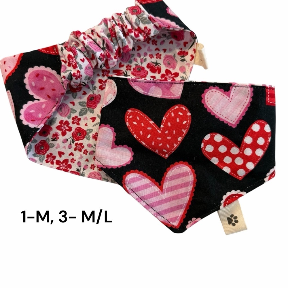Valentine's Love Hearts Pet Bandana and Hair Accessory Collection